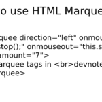 HTML Marquee tag