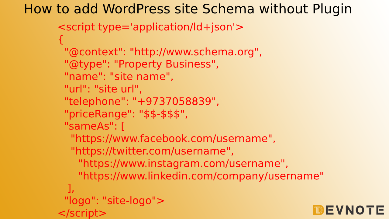 How to add WordPress site Schema without Plugin