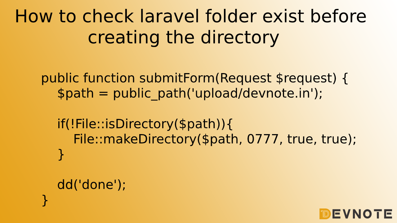 laravel folder exist