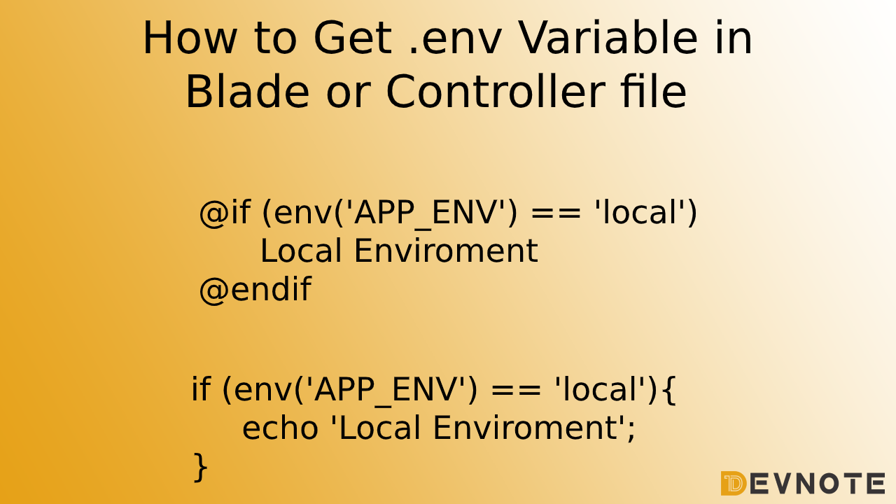 env variable in blade or controller file