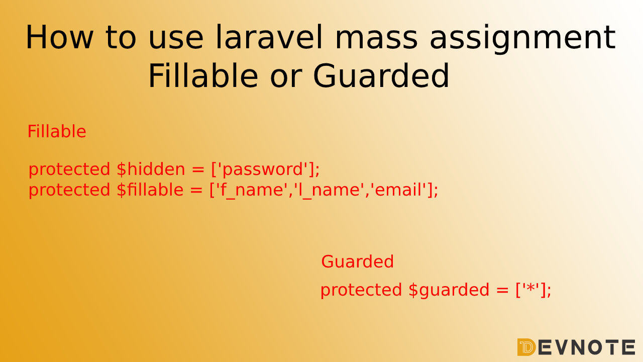 mass assignment laravel example
