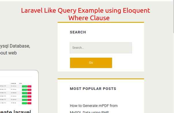 Laravel Like Query Example Using Eloquent Where Clause Devnote