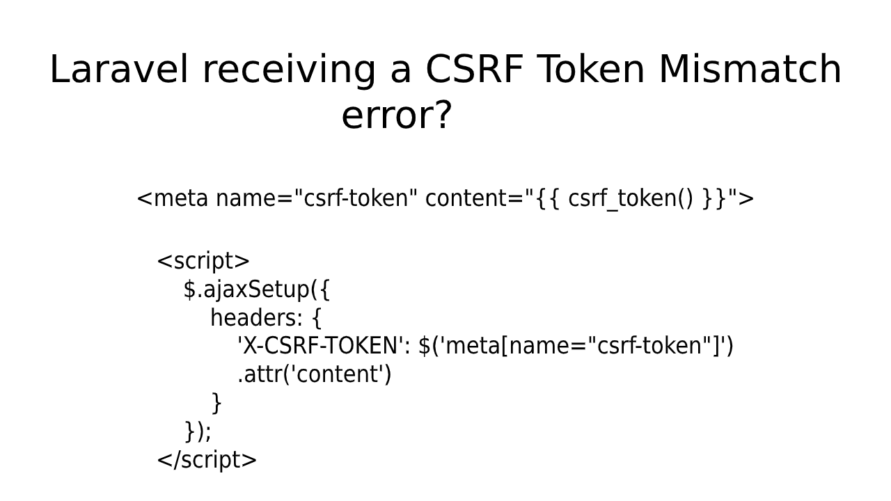 CSRF Token Mismatch