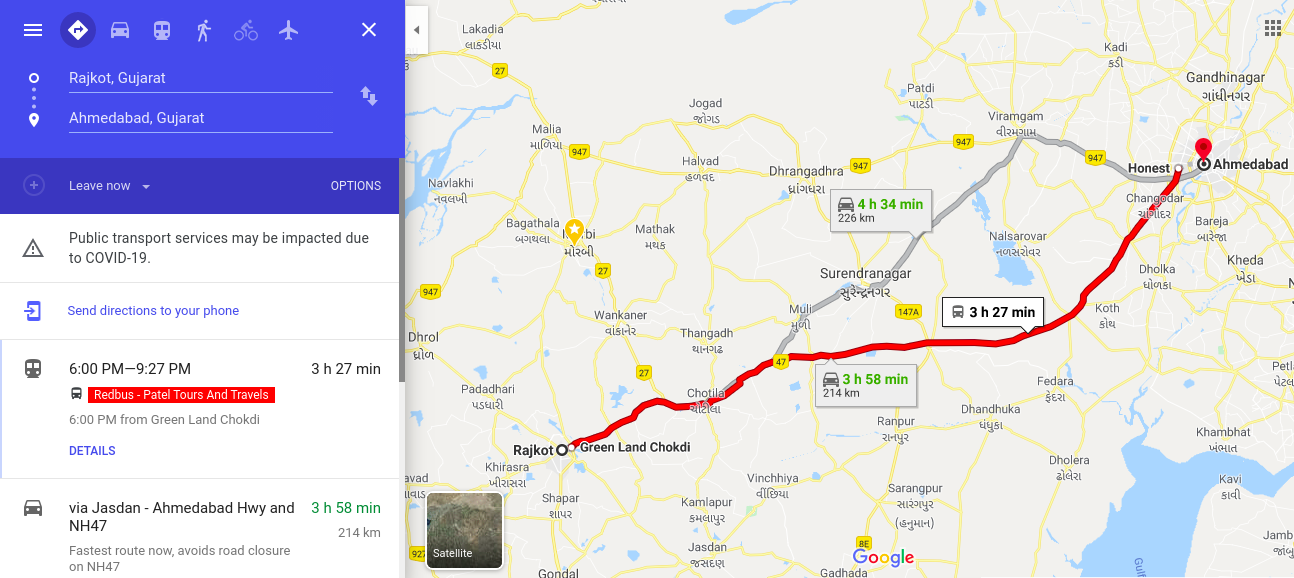 Google Map Direction In Laravel 
