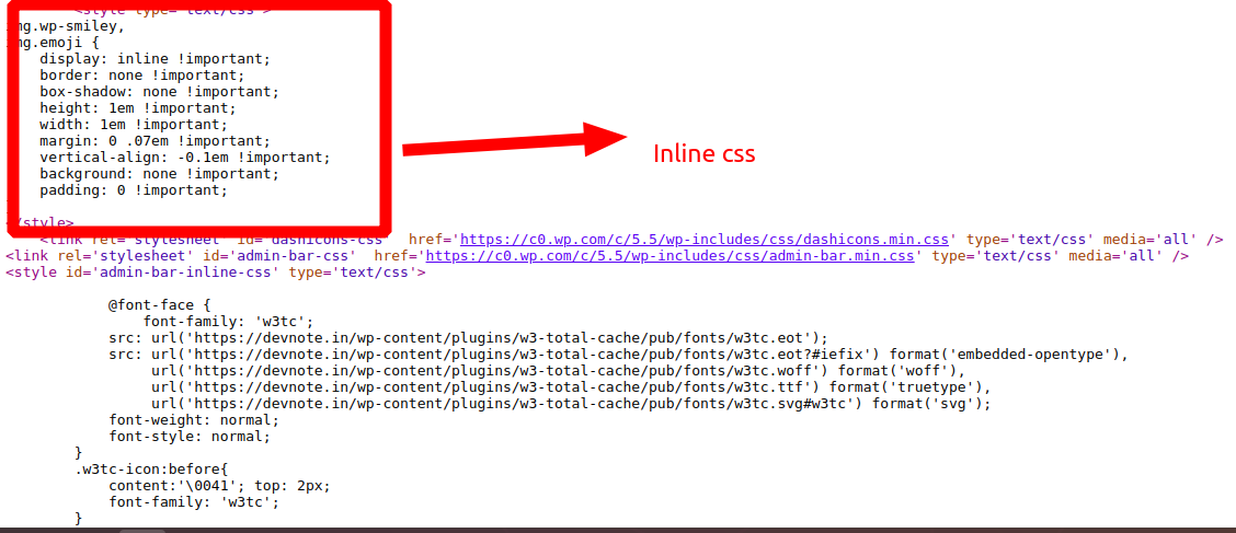 Inline css Content to external convert