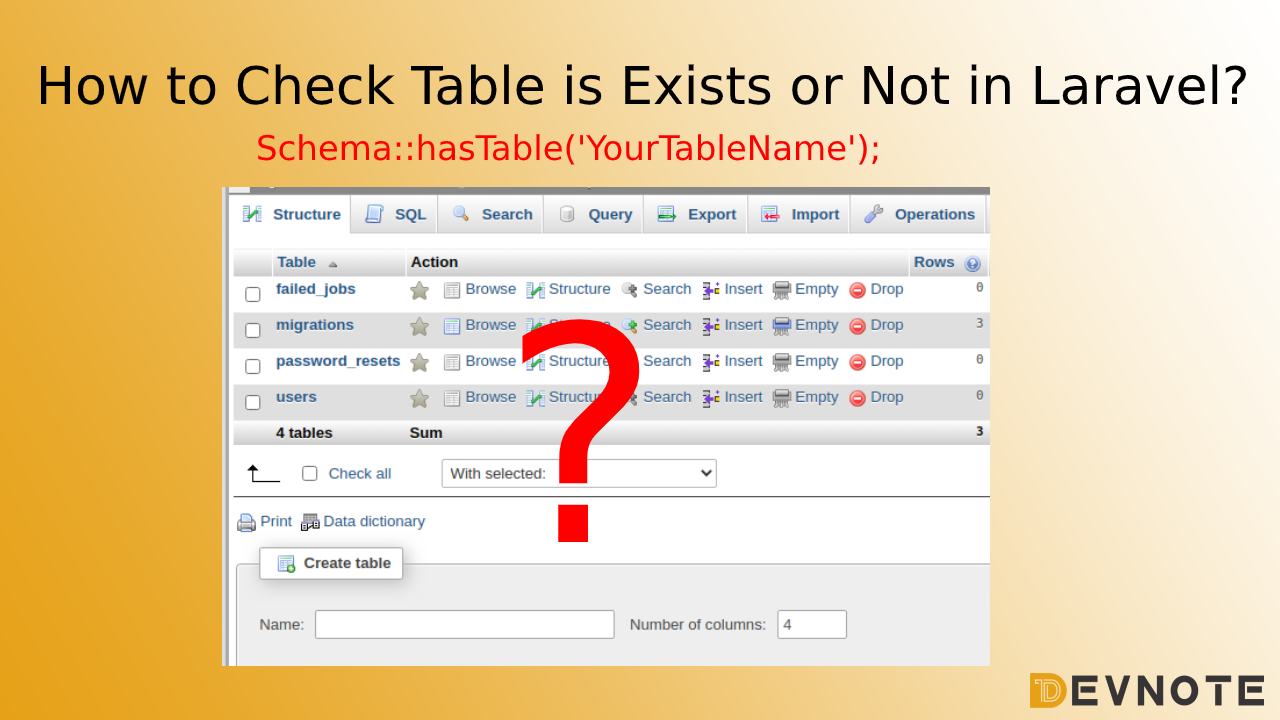 check table isexist