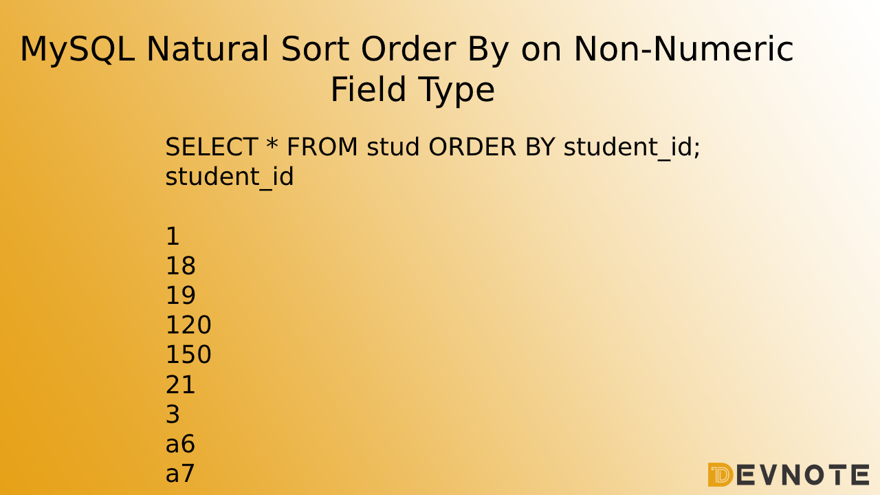 MySQL Natural Sort Order By on Non-Numeric Field Type