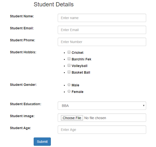 student create form