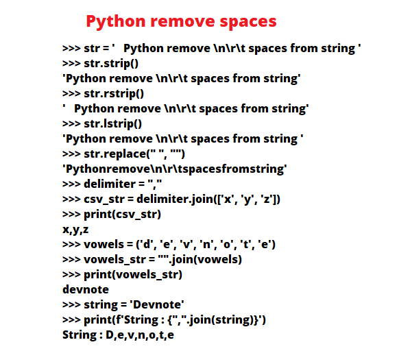 Python remove spaces