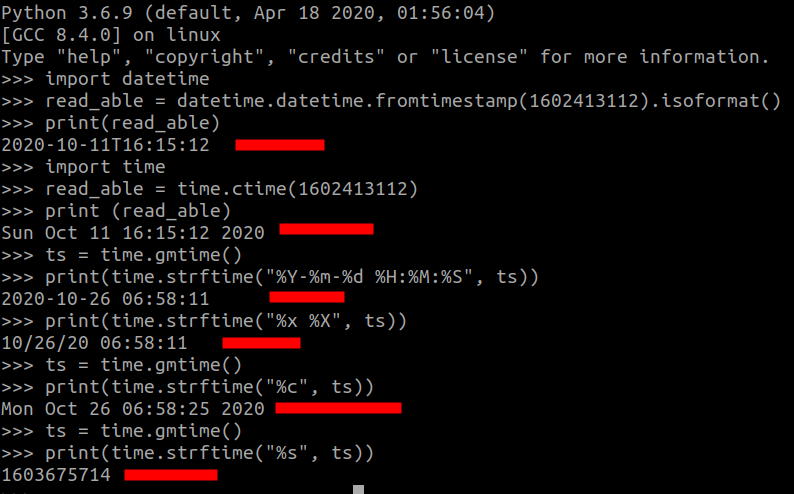 Unix time. Unix Date. Strftime.