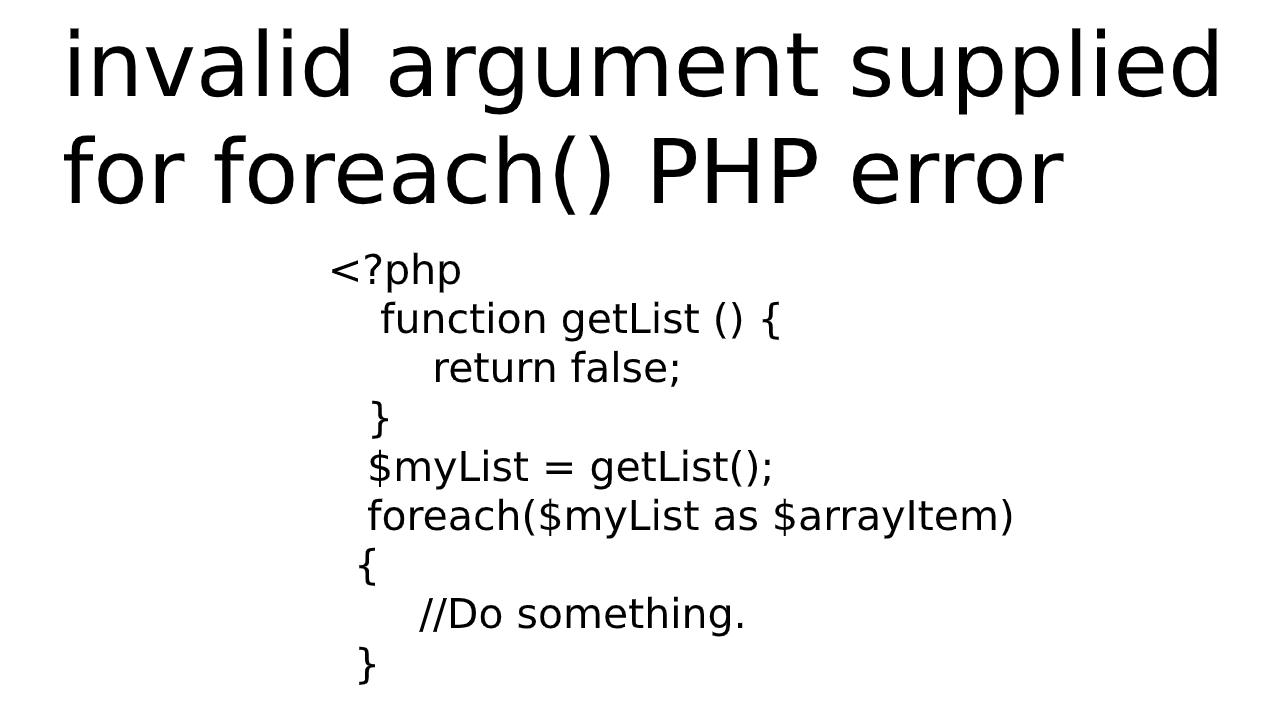 invalid argument supplied for foreach() PHP error