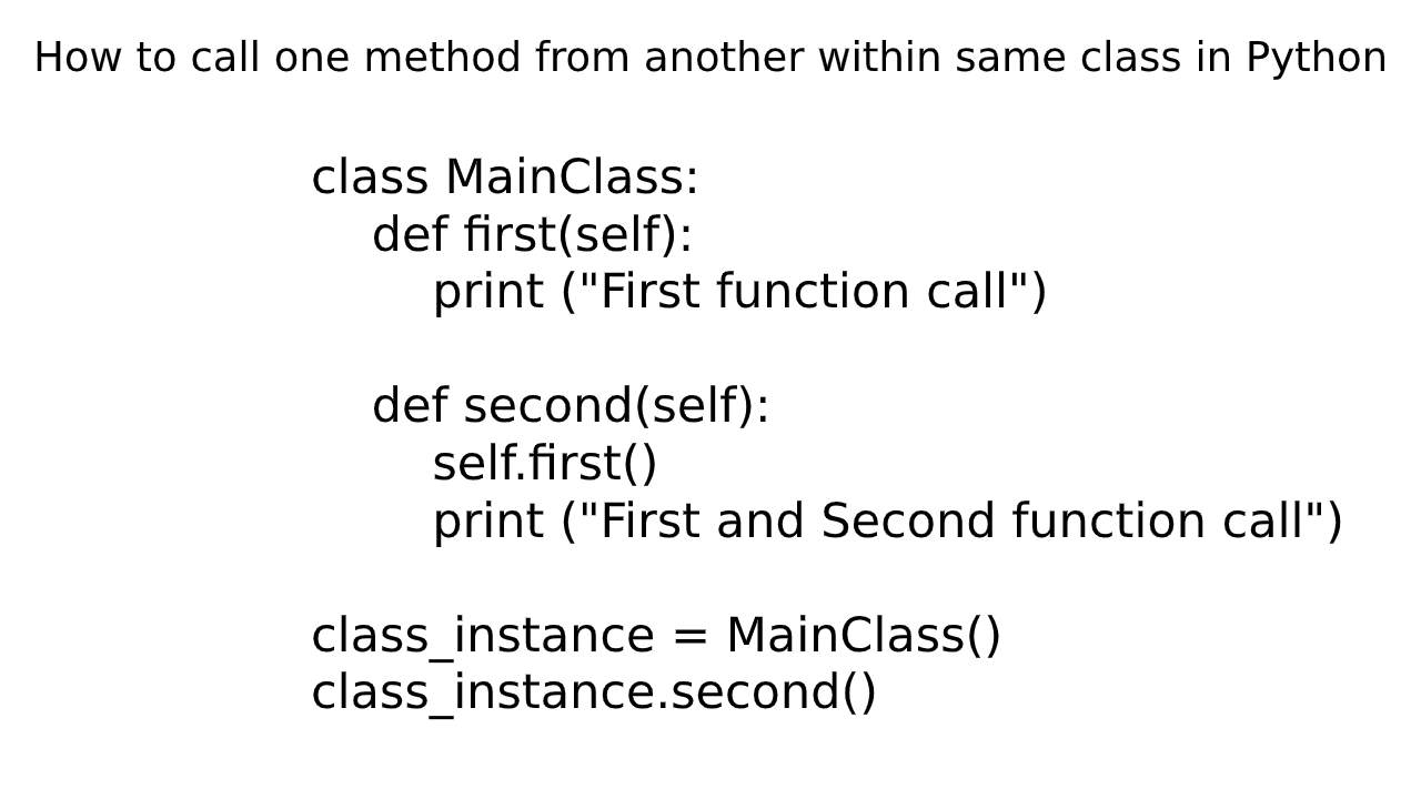 How to call one method from another within the same class in Python -  Devnote