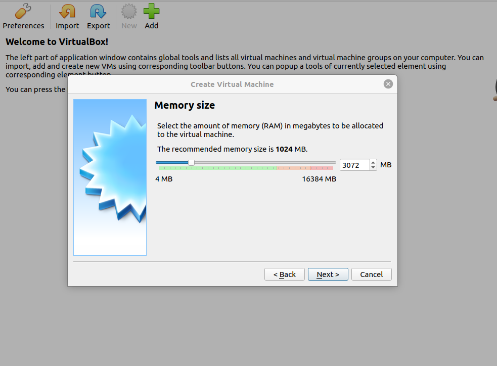 Setup the memory on machine