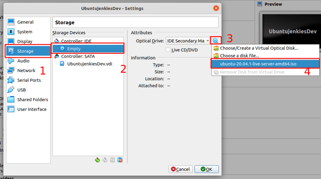 Select ubuntu 20.04 ios file