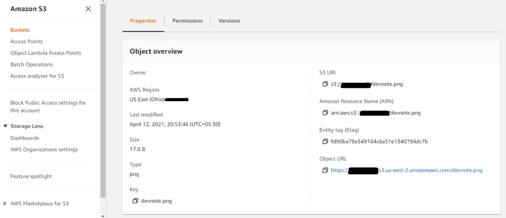 aws upload preview