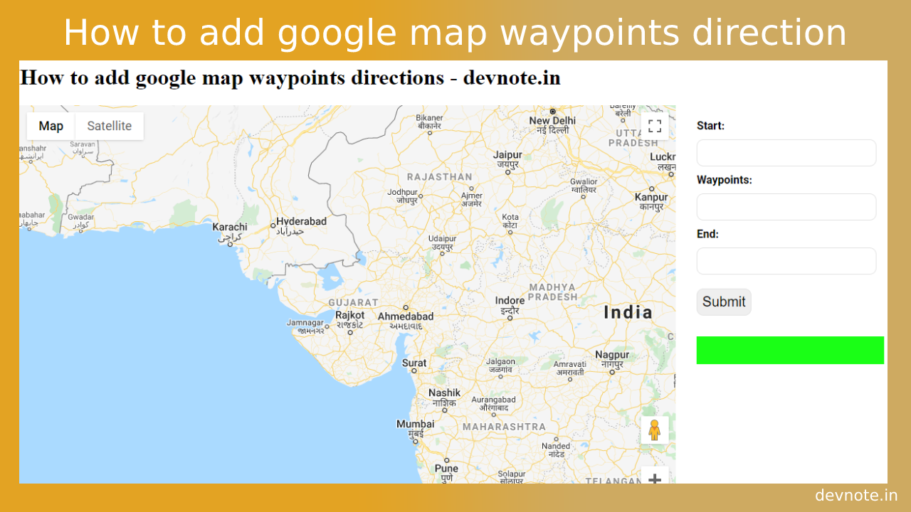 add google map waypoints directions using javascript