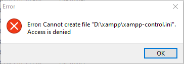 xampp-control.ini Access is denied