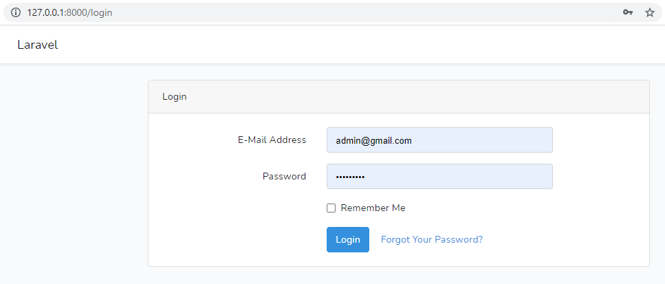 Laravel 8 authentication login