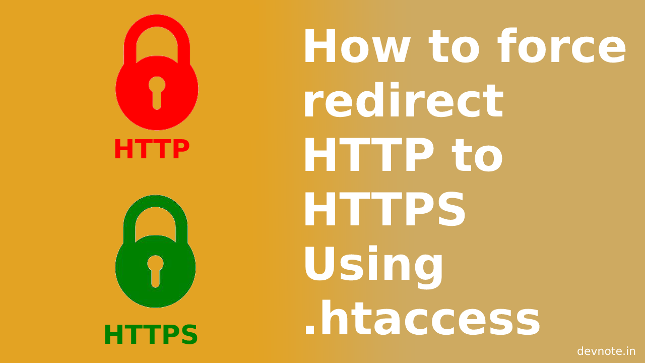 force redirect HTTP to HTTPS Using .htaccess