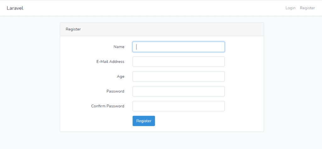 add age field in laravel 8 registration form