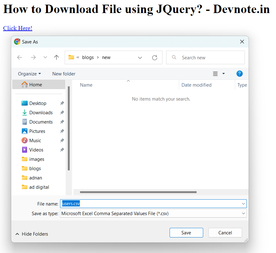 Download file using jquery