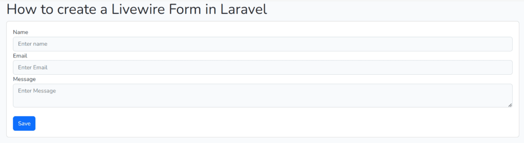 How to create a Livewire Form in Laravel Preview
