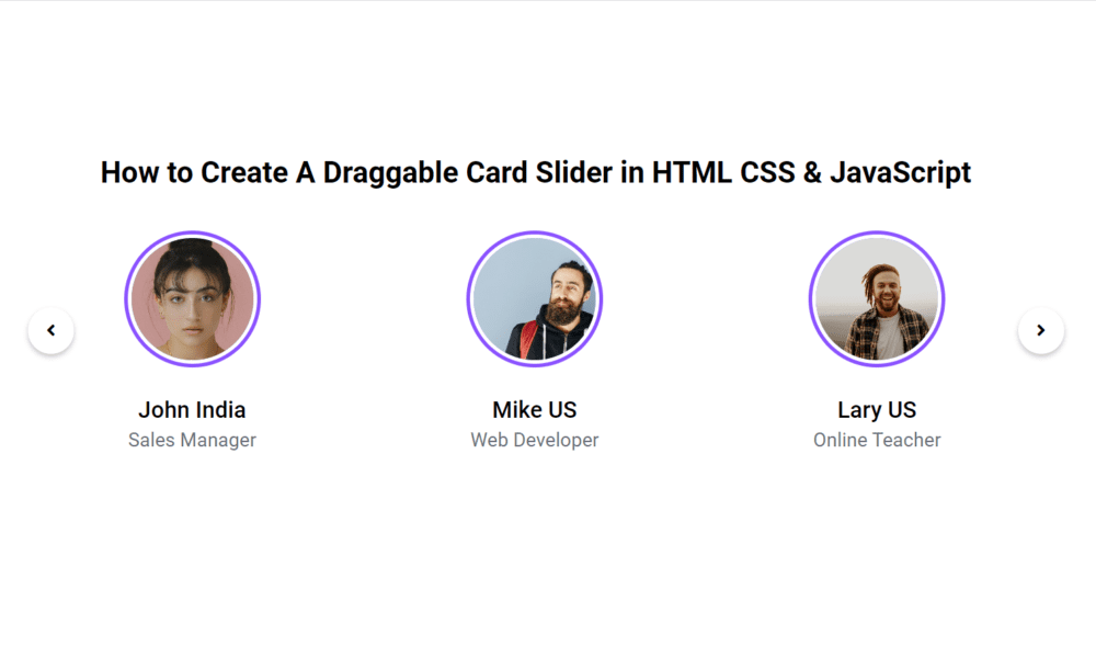 How to Create A Draggable Card Slider in HTML CSS & JavaScript