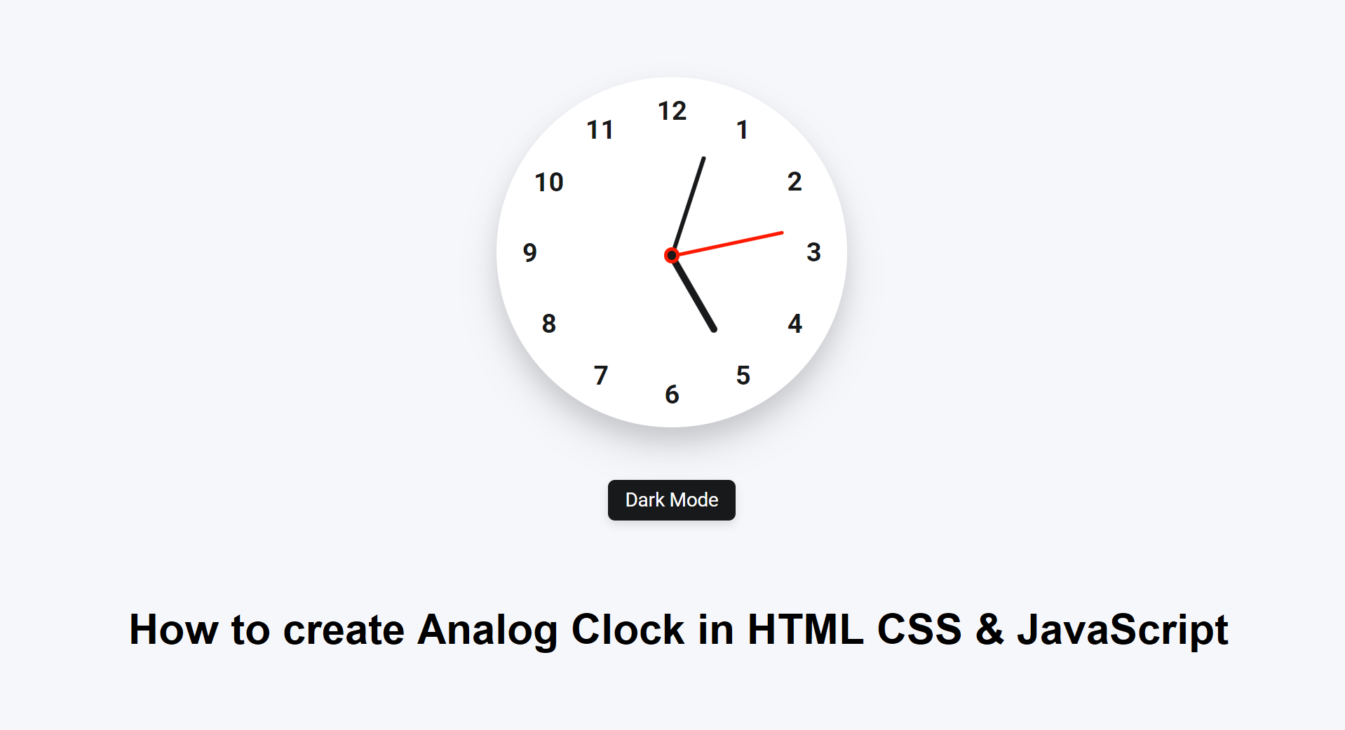 How to create Analog Clock in HTML CSS & JavaScript